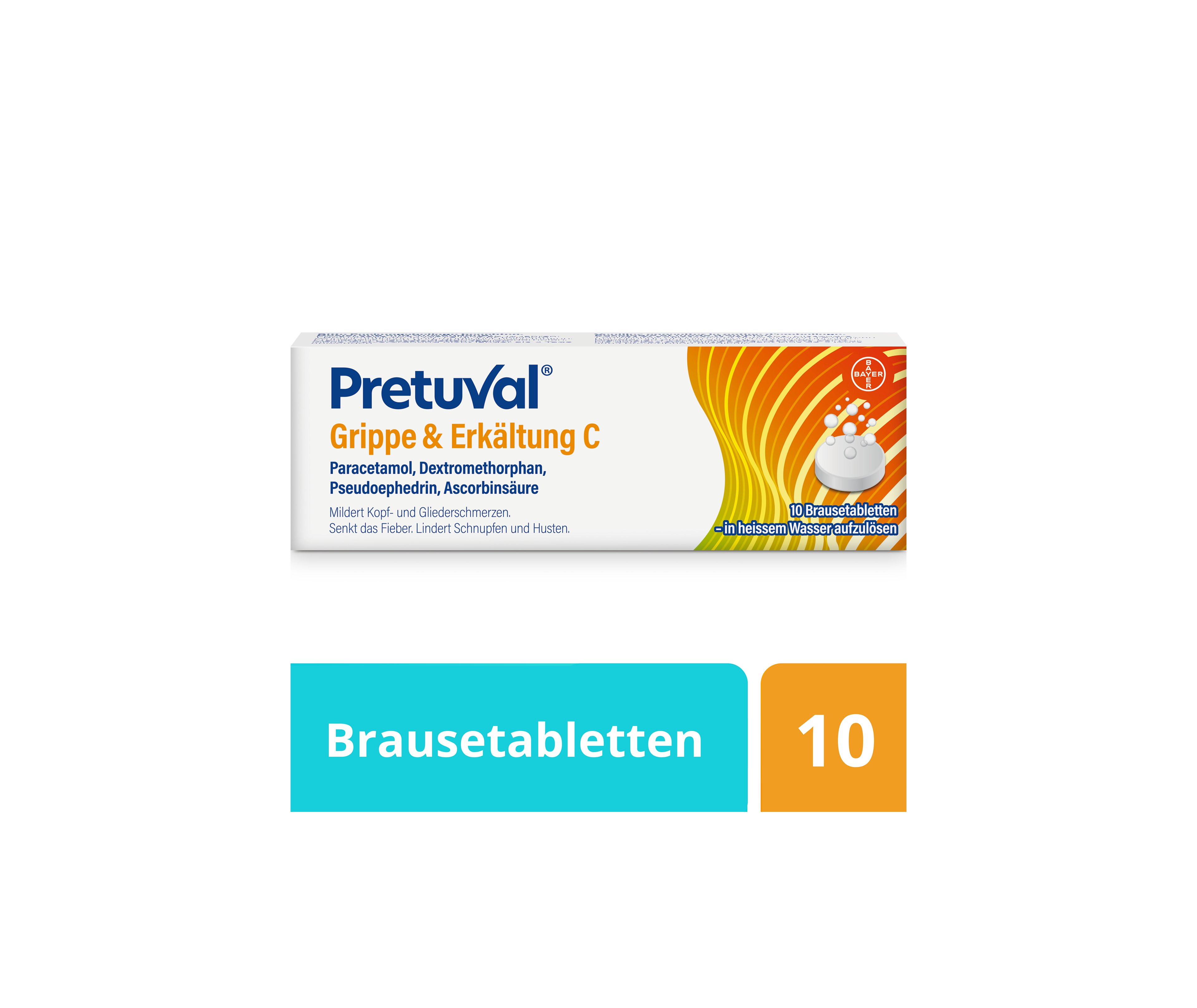 Pretuval® Grippe & Erkältung C – 10 Brausetabletten