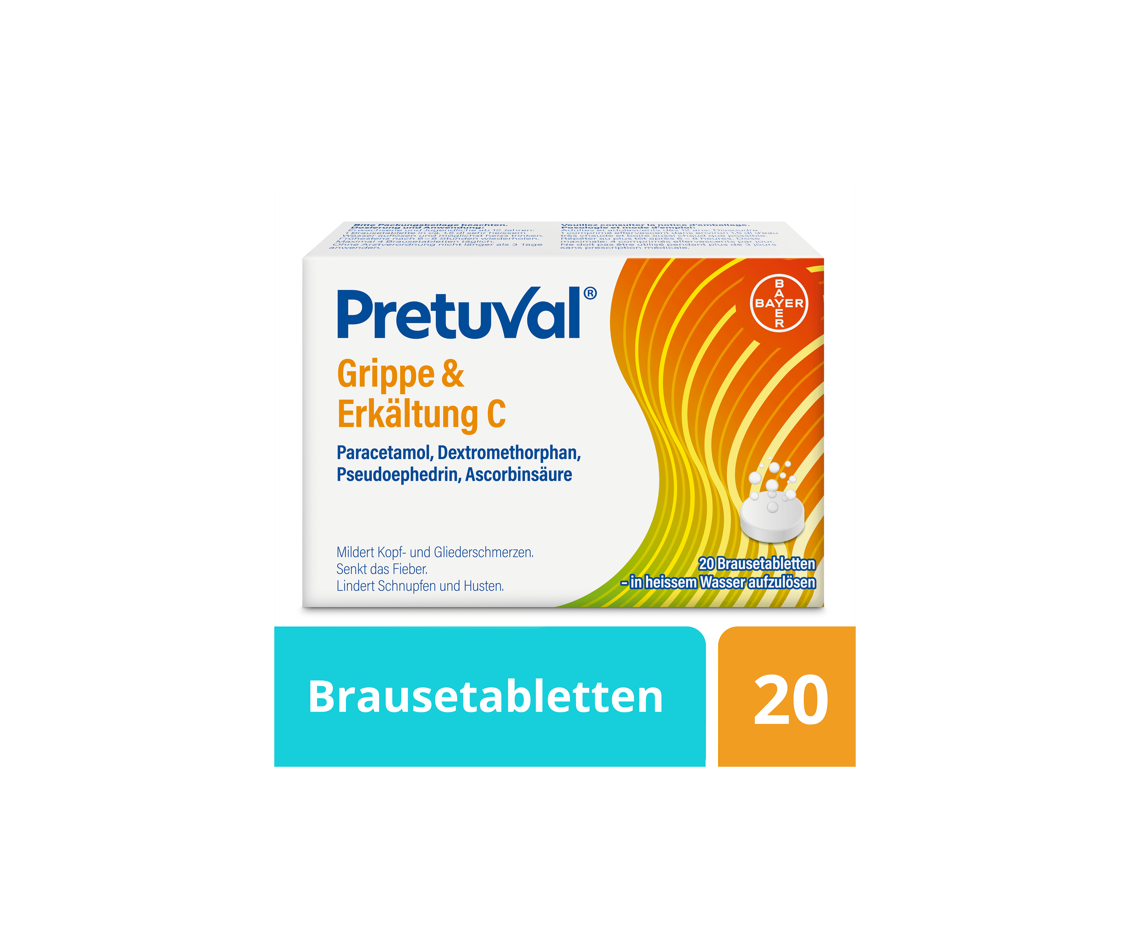 Pretuval® Grippe & Erkältung C – 20 Brausetabletten